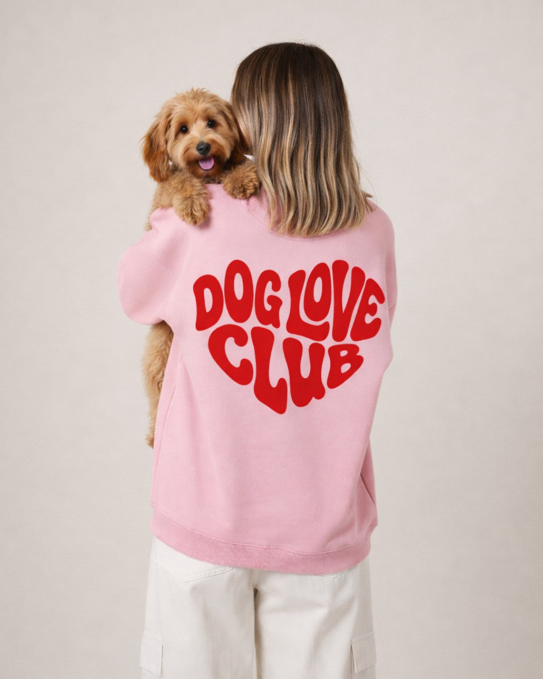 Limited | Organic Sweatshirt 'DOG LOVE CLUB' | Cotton Candy
