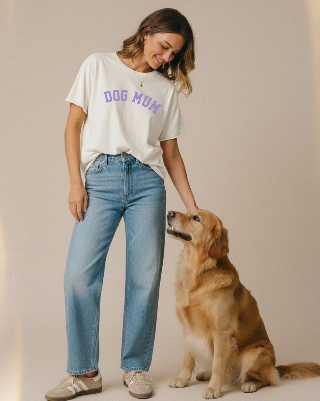 Organic Shirt 'DOG MUM' Lavender | Natural Raw