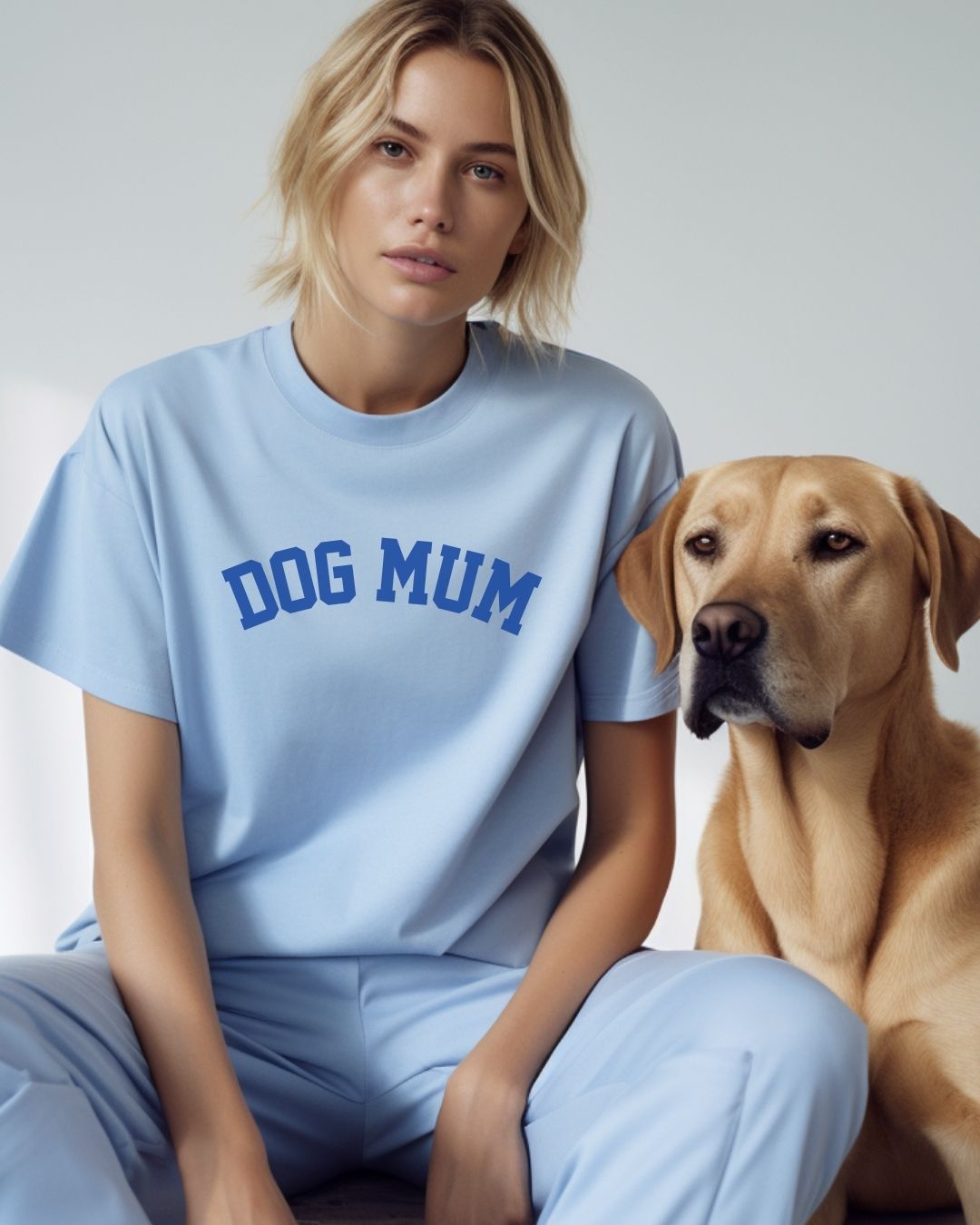 Premium Organic Frauen-Shirt 'DOG MUM' | Royalblau