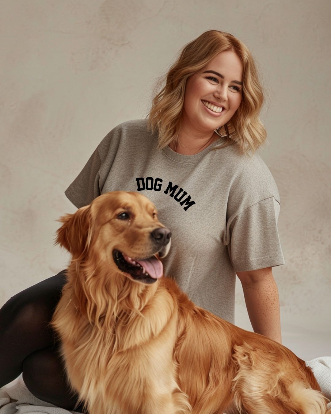Organic Shirtkleid 'DOG MUM' | Heather Grey