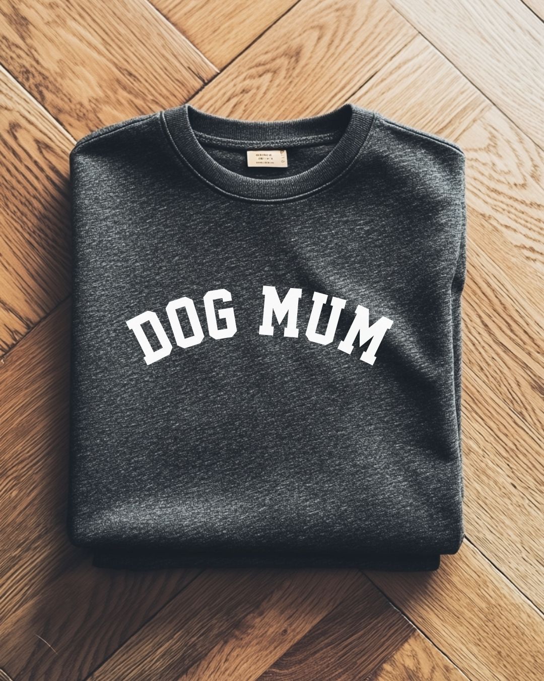 Organic Oversized Sweatshirt 'DOG MUM' | Dark Grey Heather