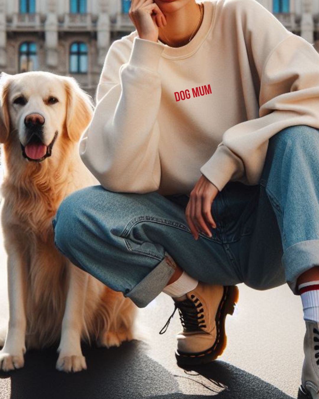 Premium Organic Sweatshirt 'DOG MUM'