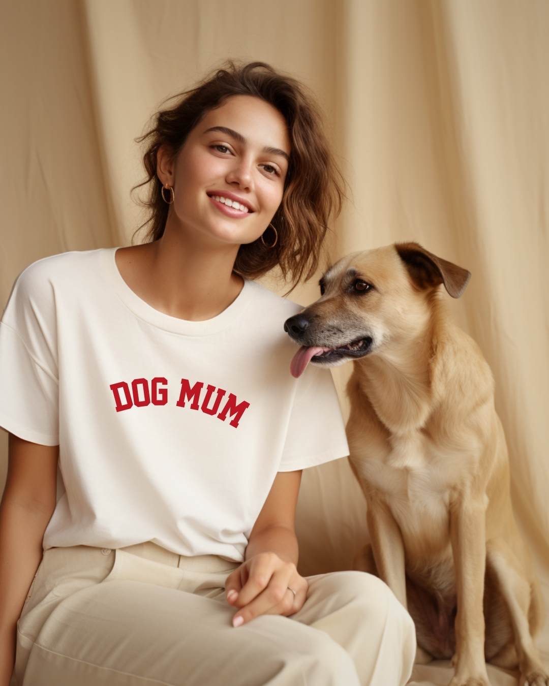 Organic Shirt 'DOG MUM' | Vintage White