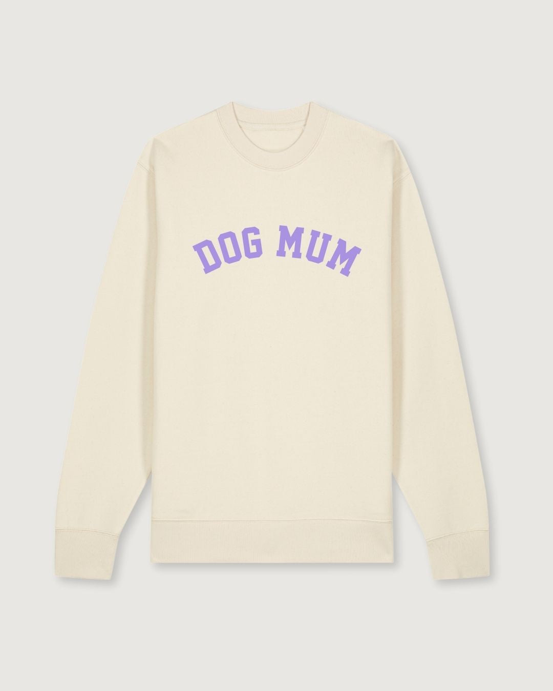 Premium Organic Sweatshirt 'DOG MUM' Lavender | Natural Raw