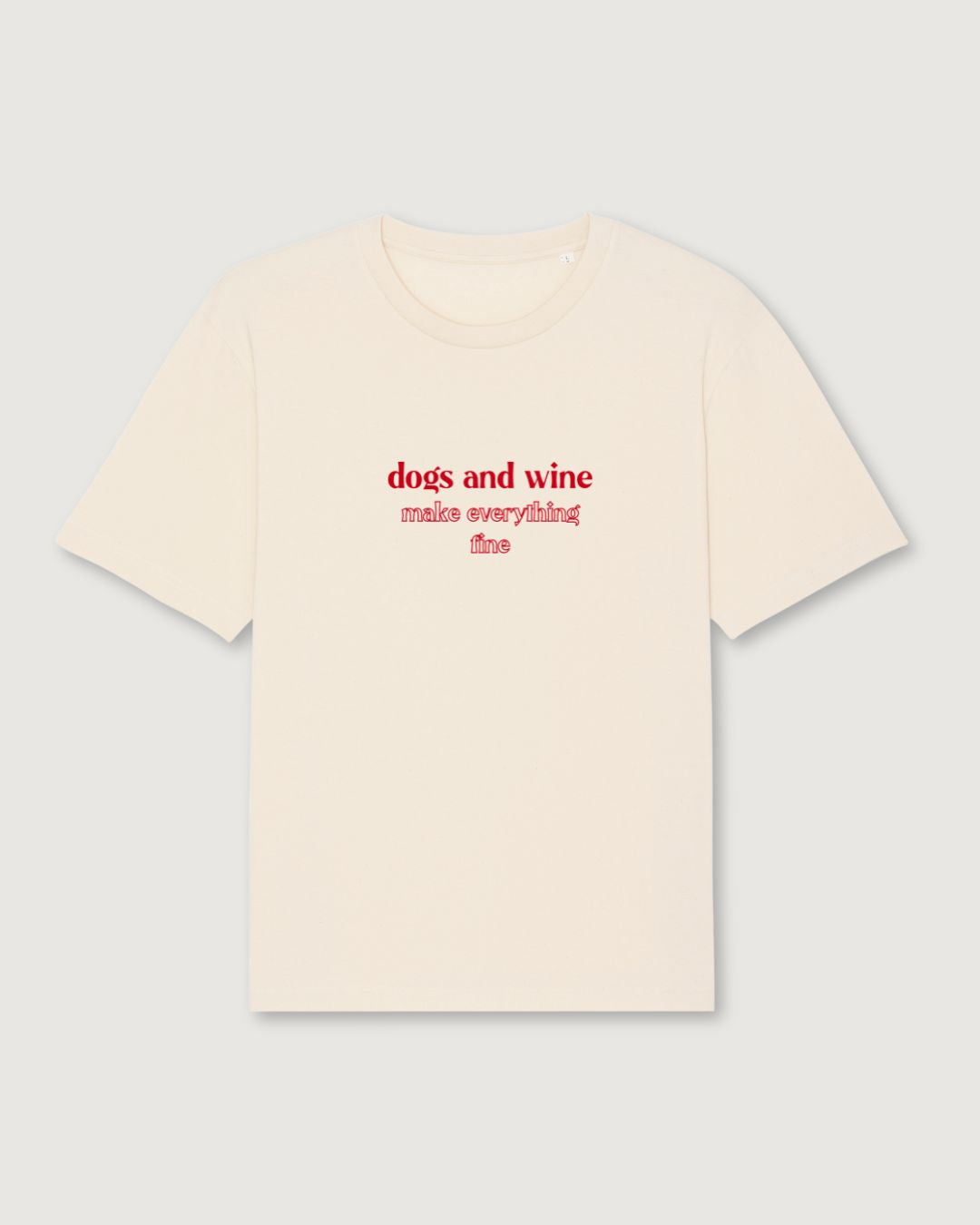 Organic Shirt 'dogs & wine' | Vintage White