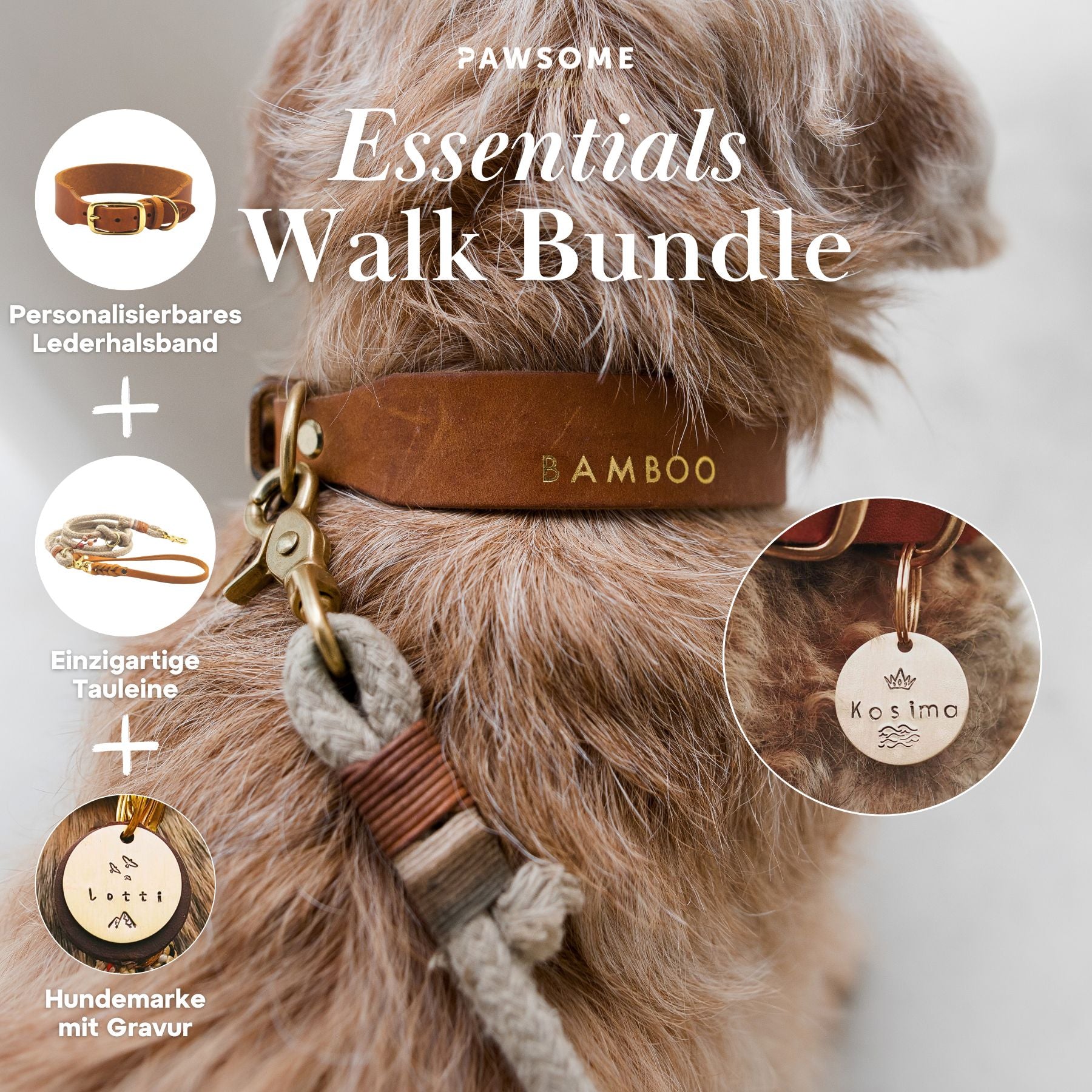 Set | Collar &amp; Leash 'Earthy'