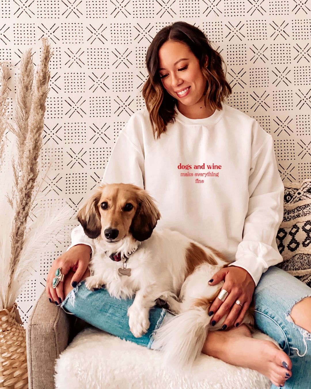 Premium Organic Sweatshirt 'dogs & wine'