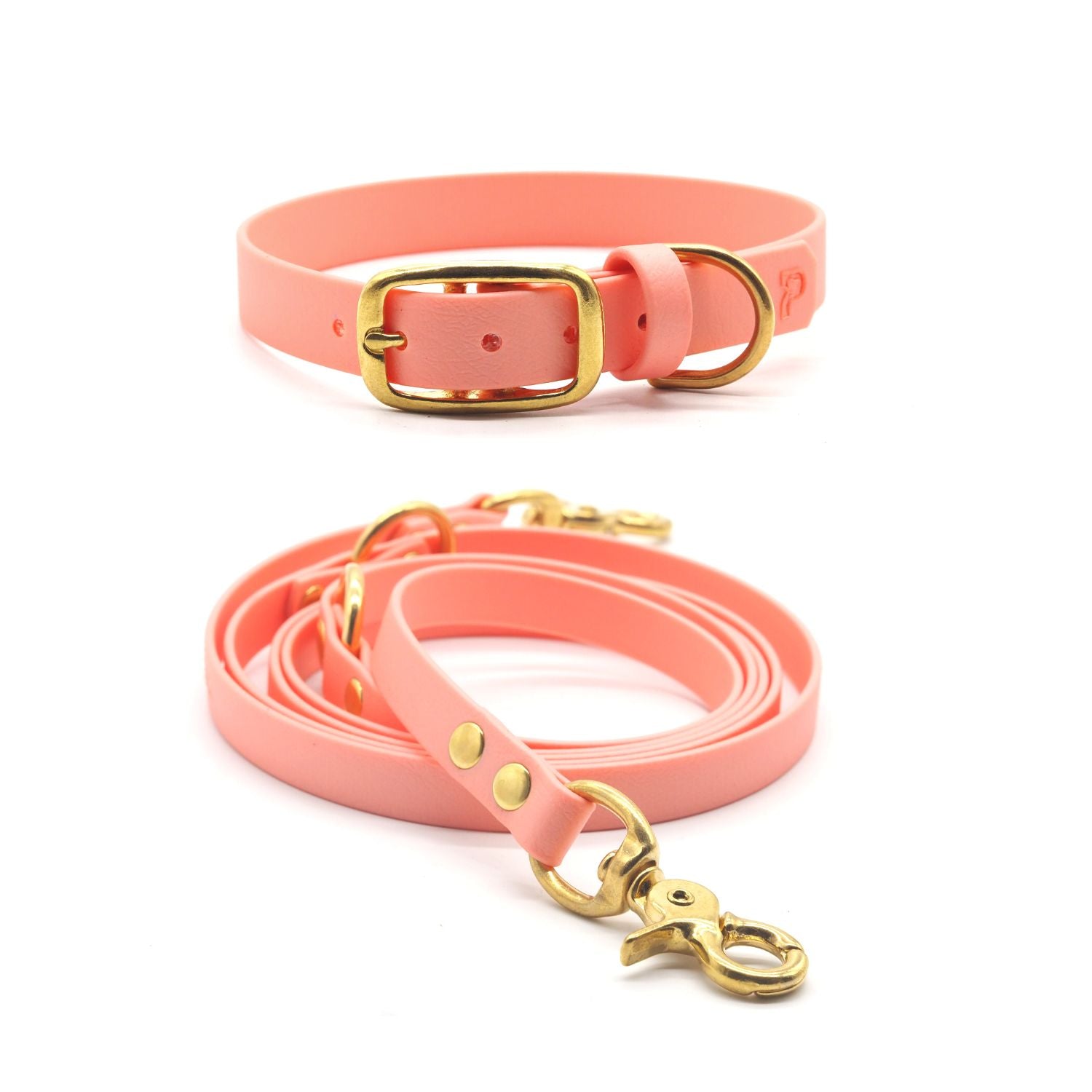 Set | Collar &amp; leash made of Biothane® 'Rosegold' 