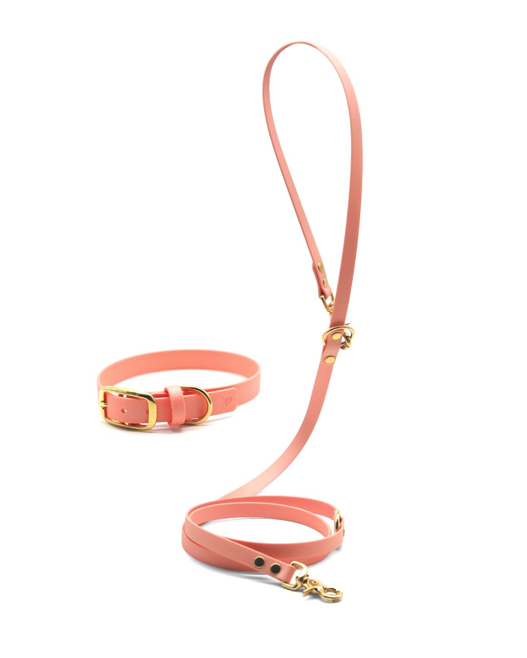 Set | Collar &amp; leash made of Biothane® 'Rosegold' 