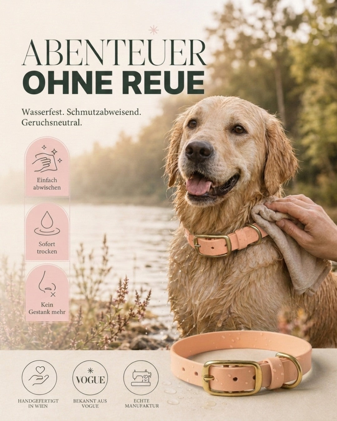 Biothane® Halsband 'Peach'