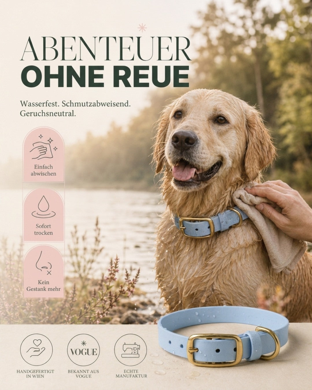 Biothane® Halsband 'Powder Blue'