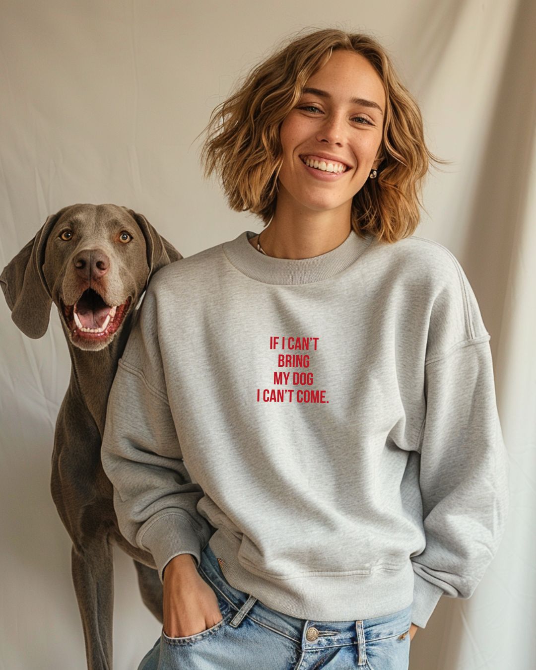 Premium Organic Sweatshirt 'If I can't bring my dog'