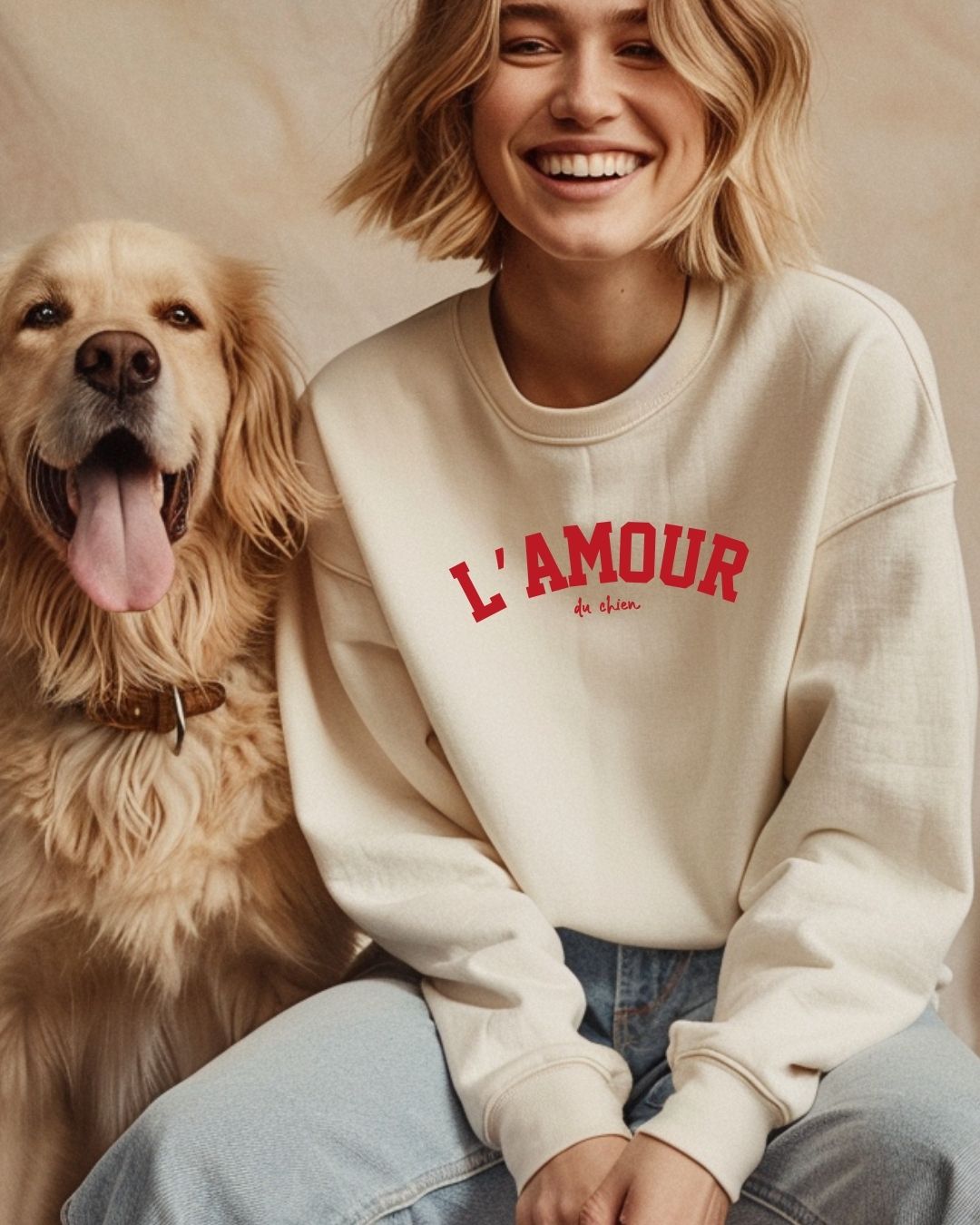 Premium Organic Sweatshirt 'L'AMOUR du chien'