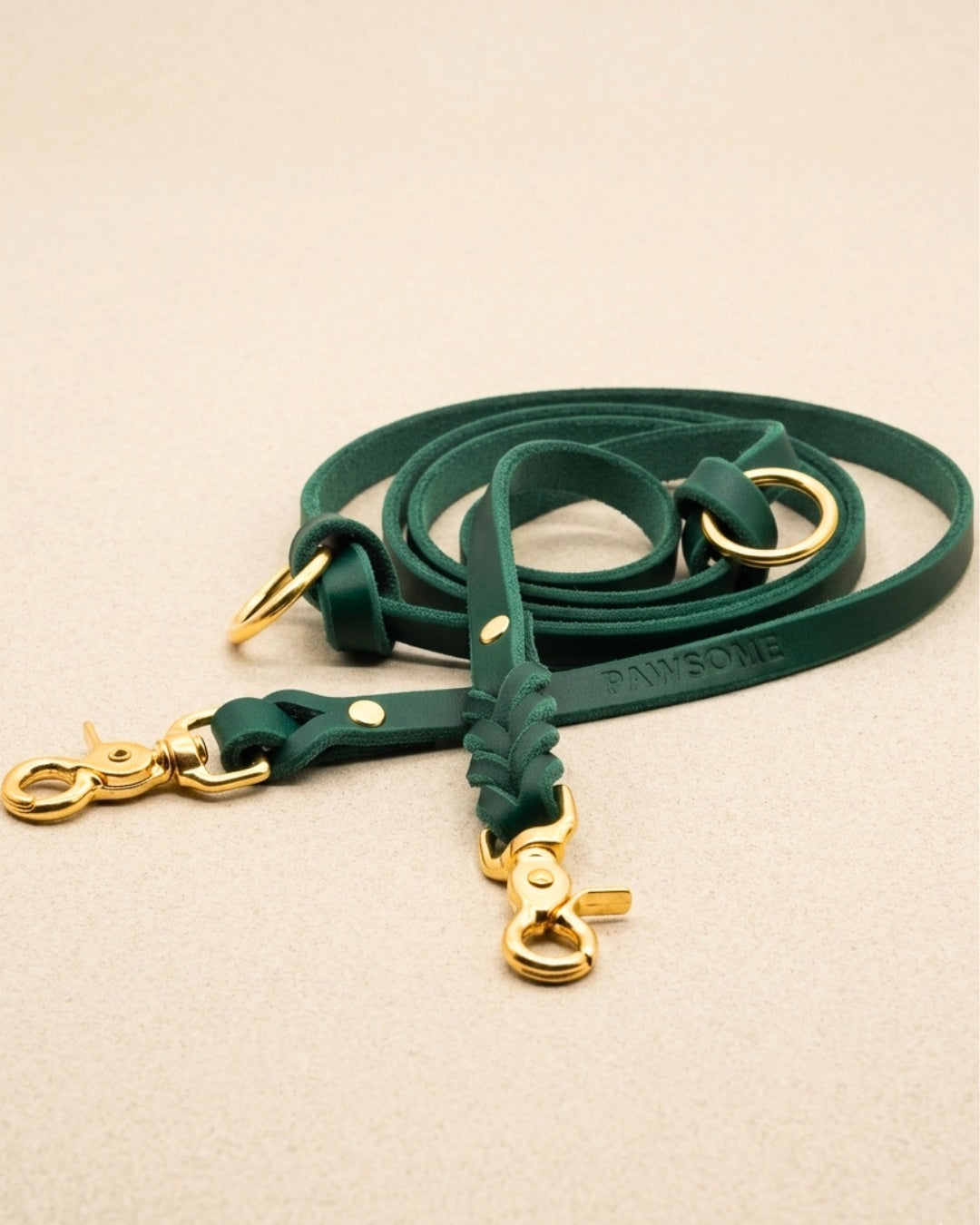 Leather leash 'Bjarki' in cognac