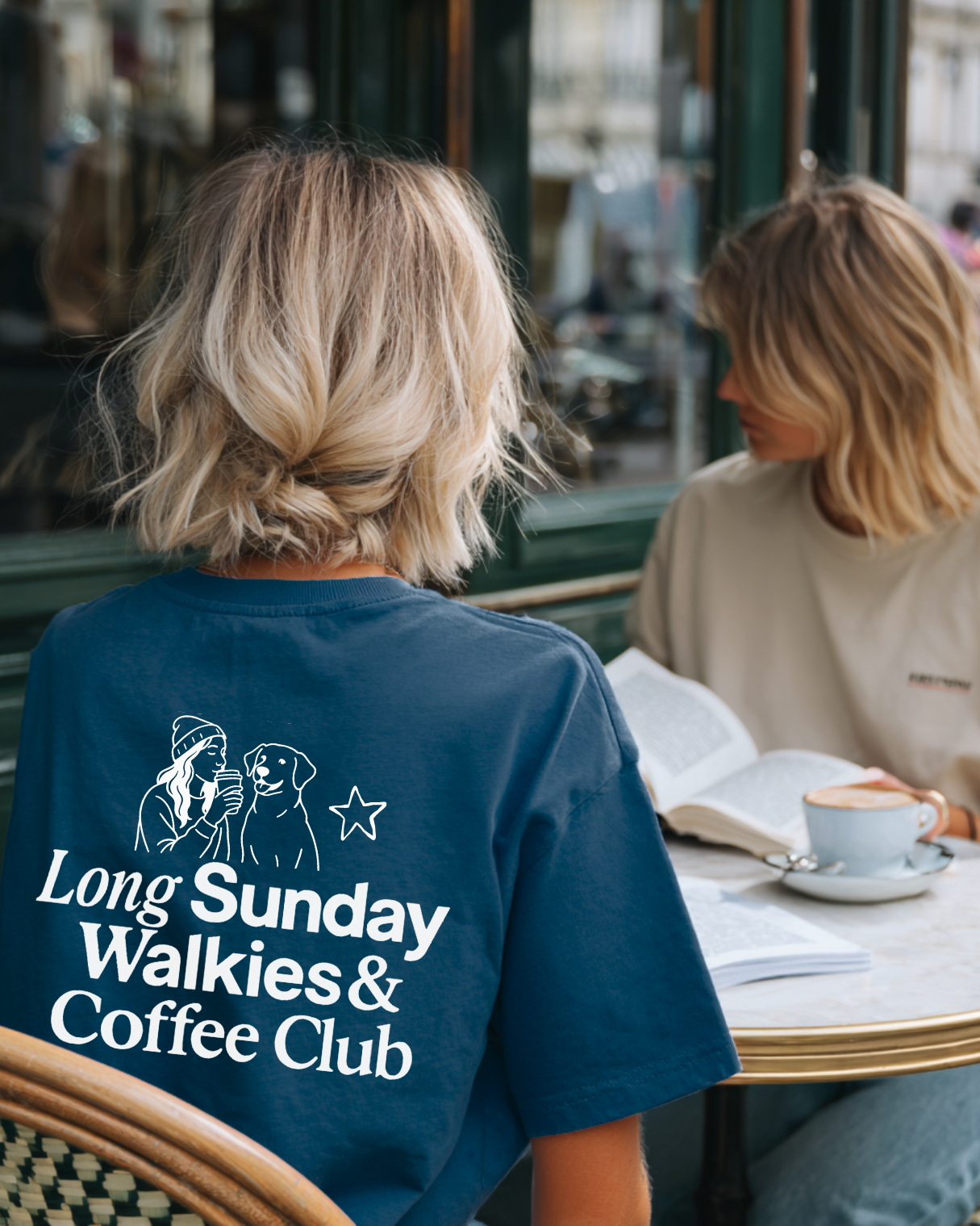 Limited | Organic Shirt 'coffee with friends' | deep teal