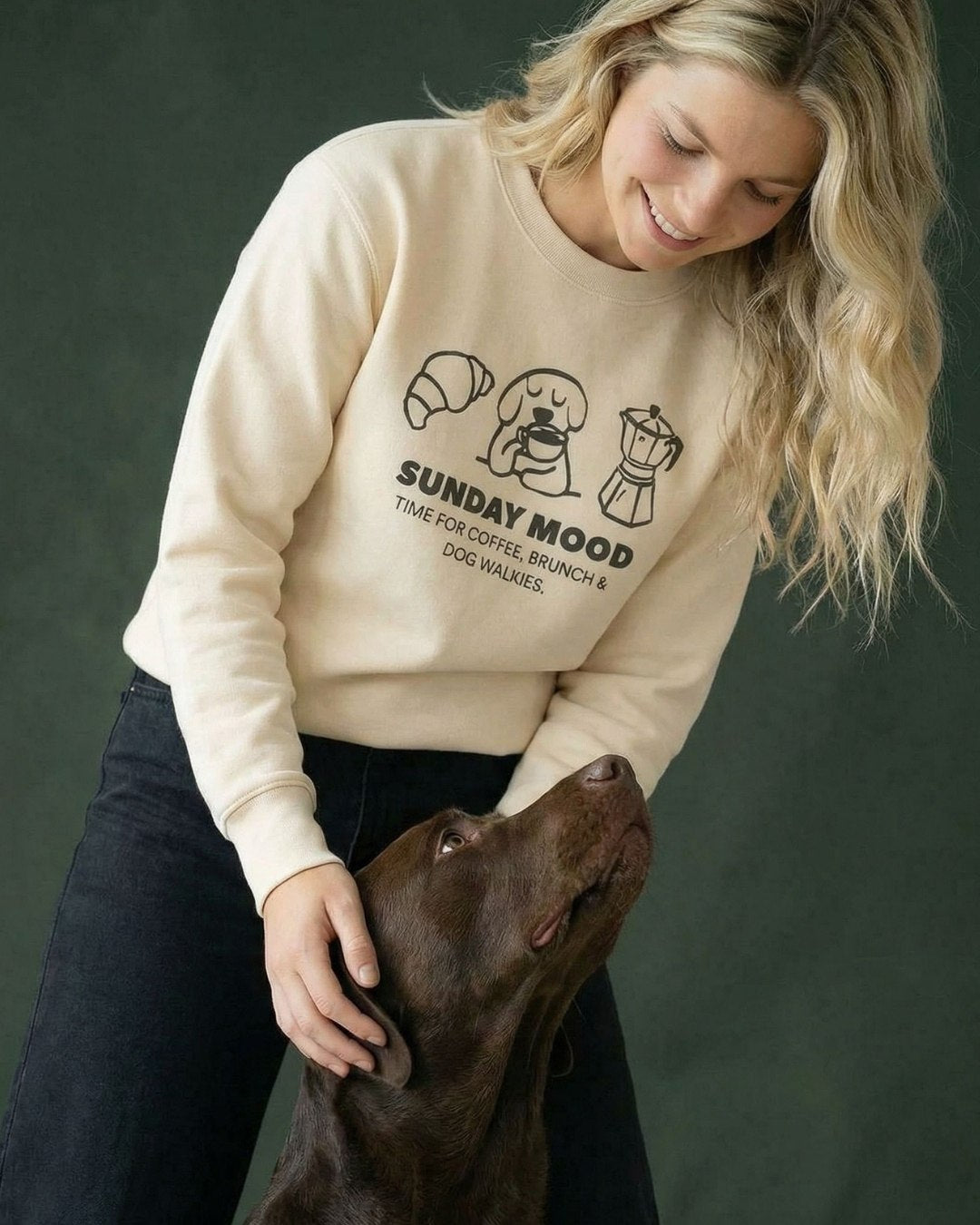 Premium Organic Sweatshirt 'dogs &amp; wine'