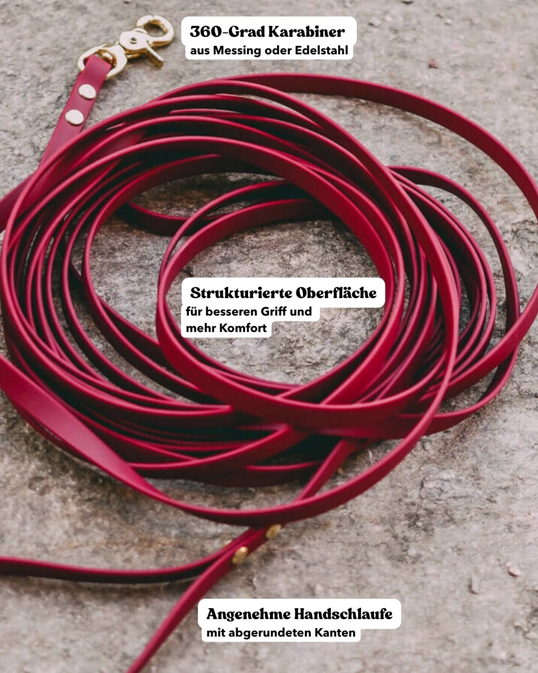 Wasserfeste Schleppleine aus Biothane