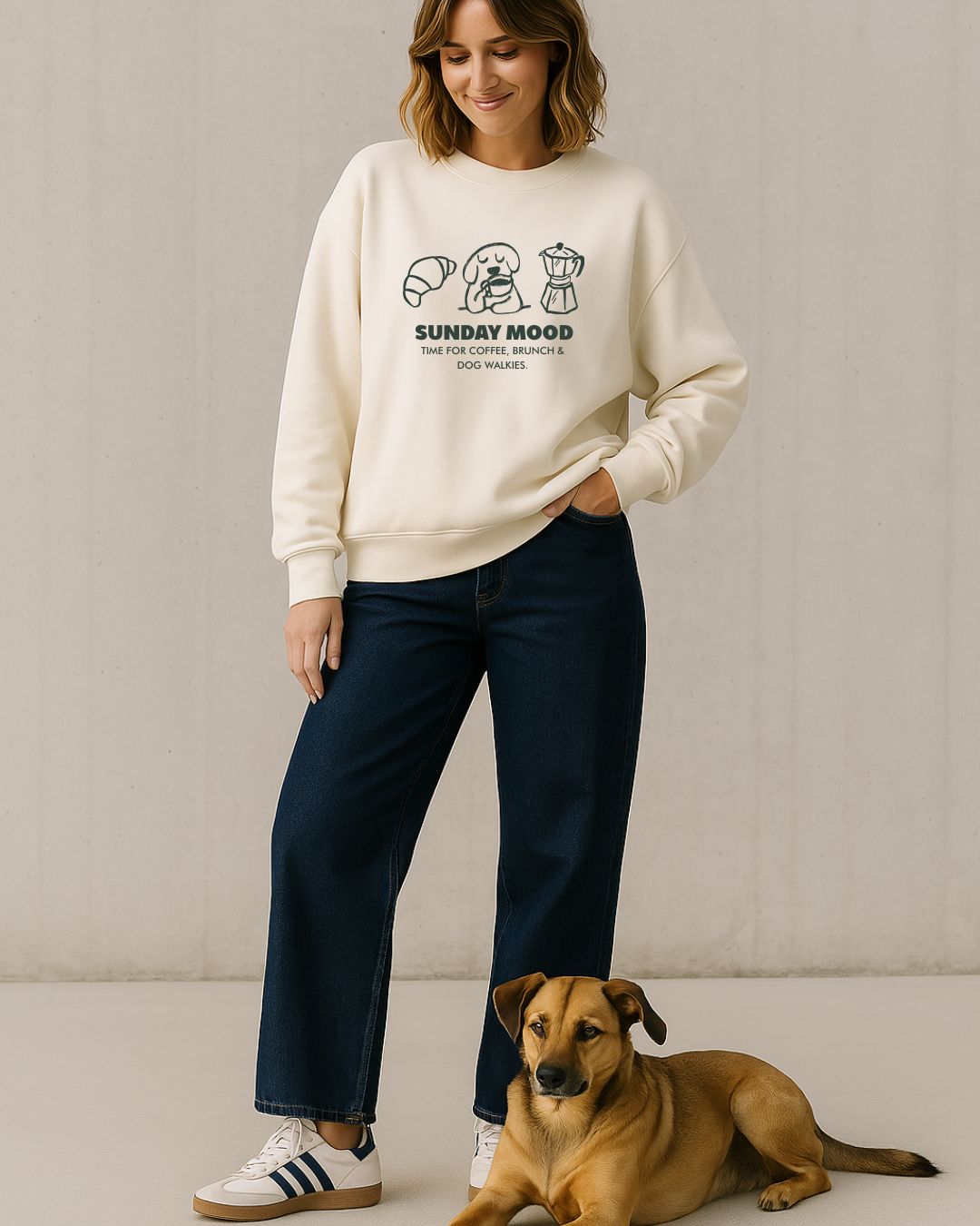 Premium Organic Sweatshirt 'dogs &amp; wine'