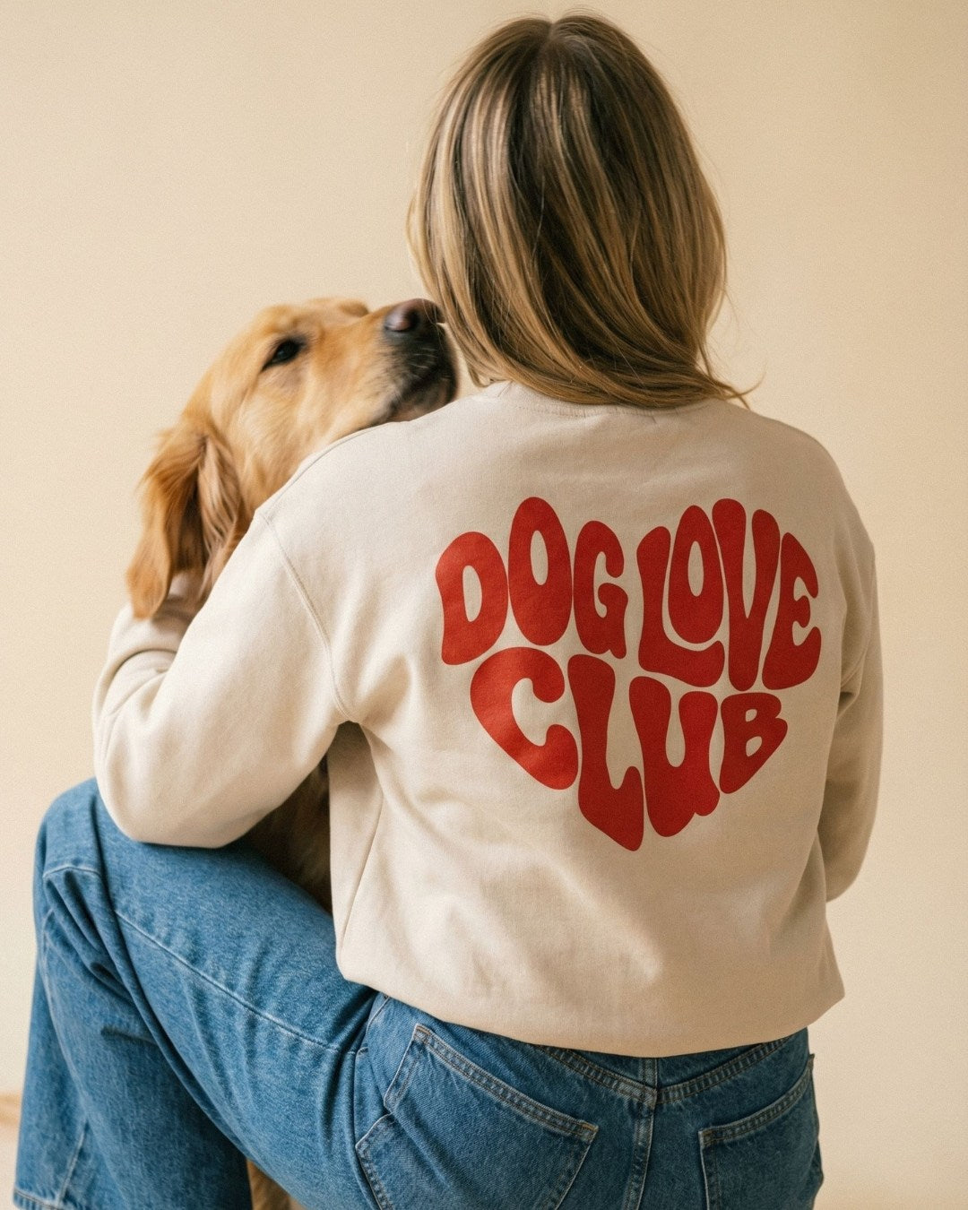 Limited | Organic Sweatshirt 'DOG LOVE CLUB' | Vintage White