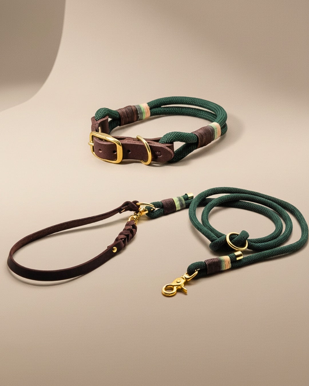 Set | Collar &amp; Leash 'Olive Grove' 