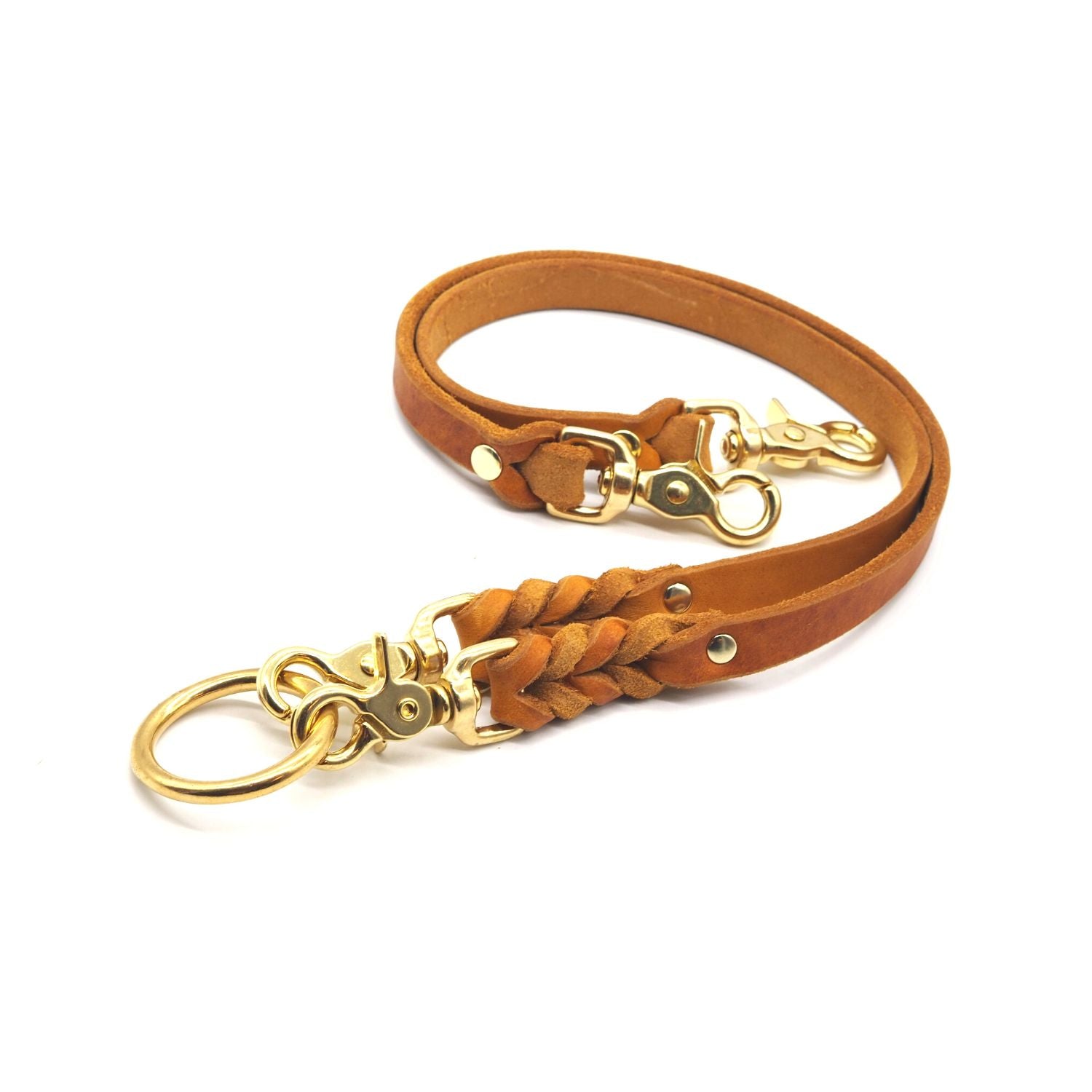 Leather connector for 2 dogs on a leash (1 piece) 