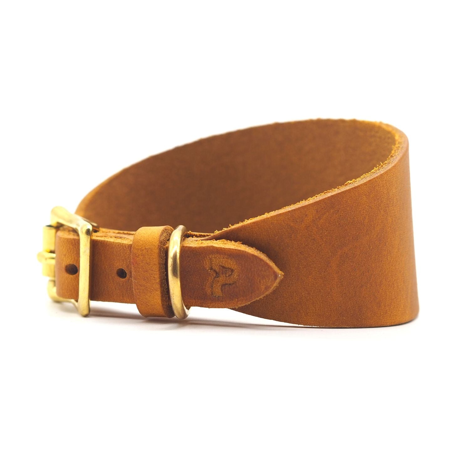 Greyhound collar made of greased leather (5 cm wide)