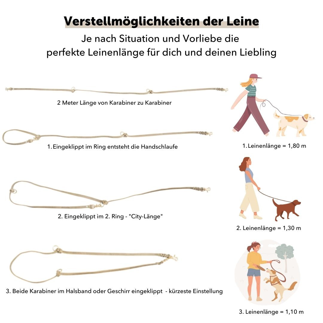 Set | Zugstopp-Halsband & Leine aus Fettleder