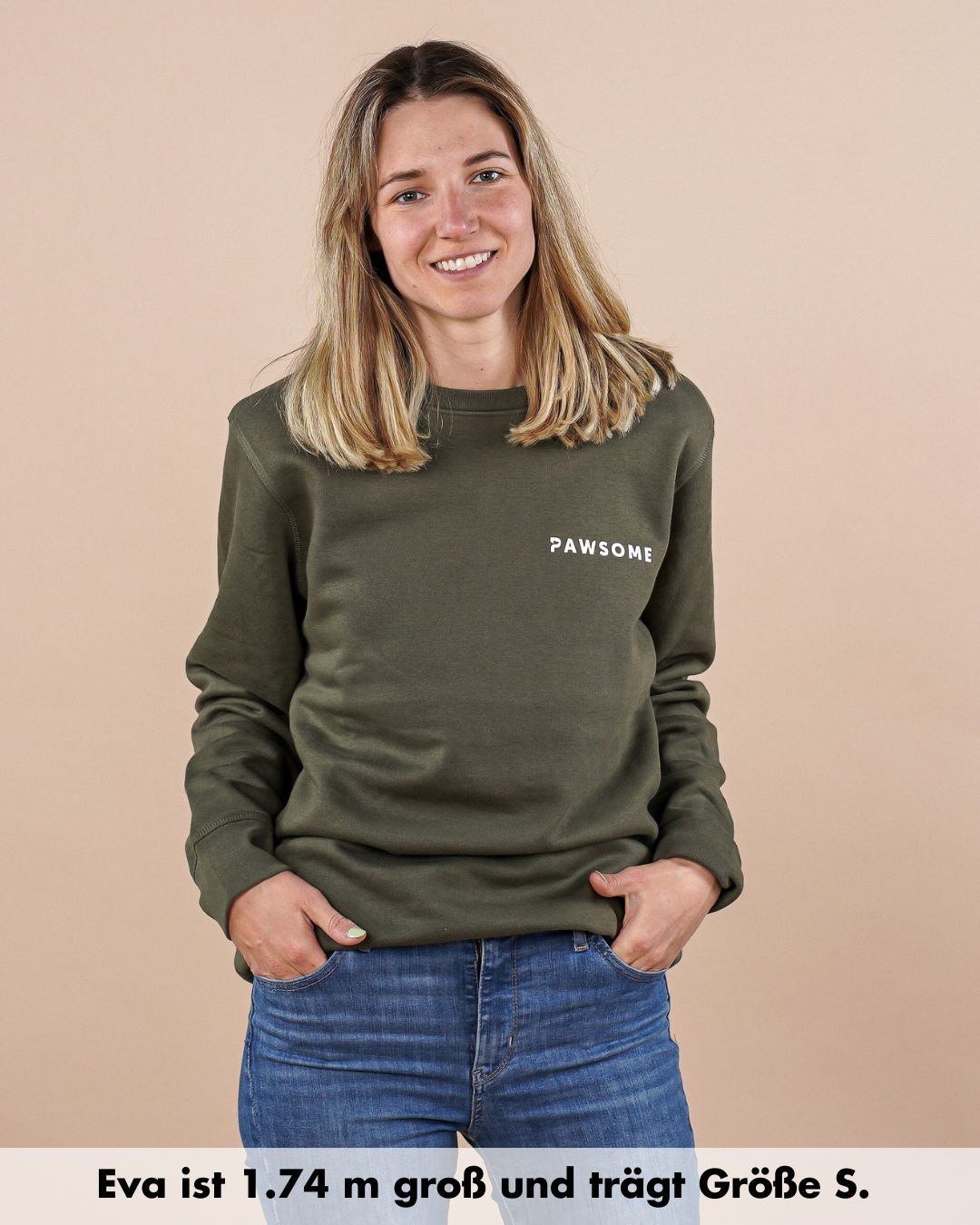 Organic Sweatshirt 'PAWSOME' | Forest Green