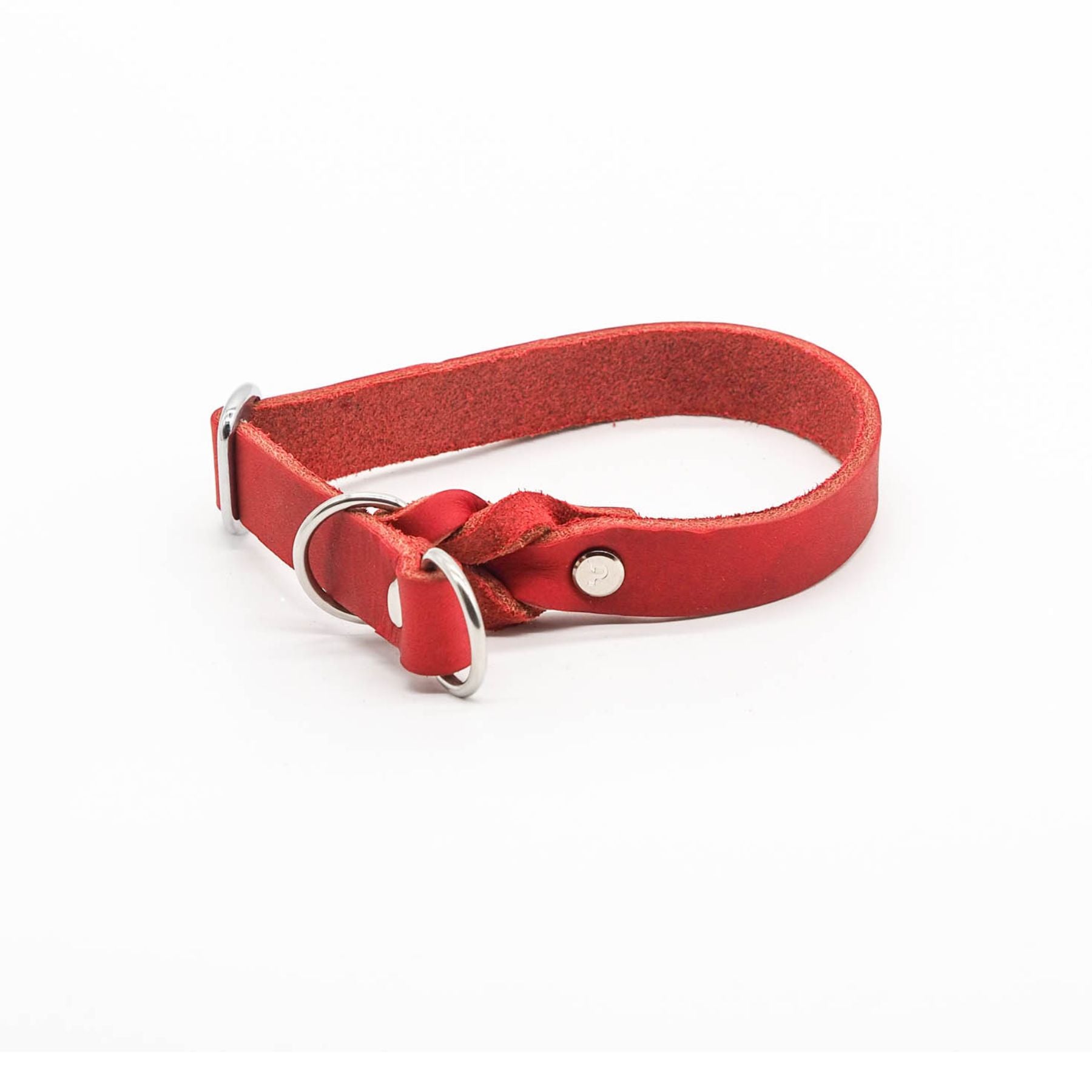 Pull stop collar made of greased leather 'Chili'